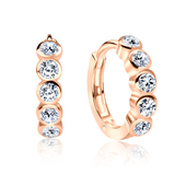 Rose Gold Plated CZ Silver Huggies Earring HO-1605-RO-GP